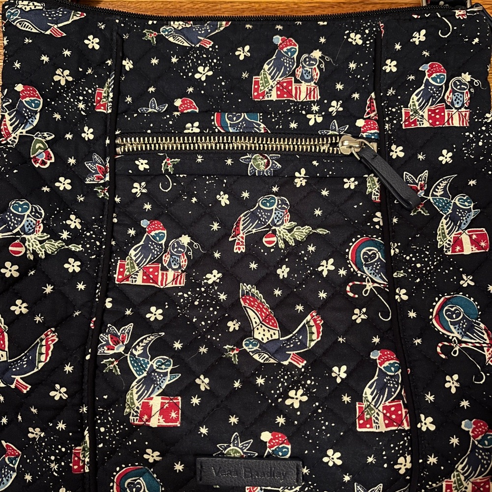 Vera Bradley Black Crossbody Bag with Festive Print